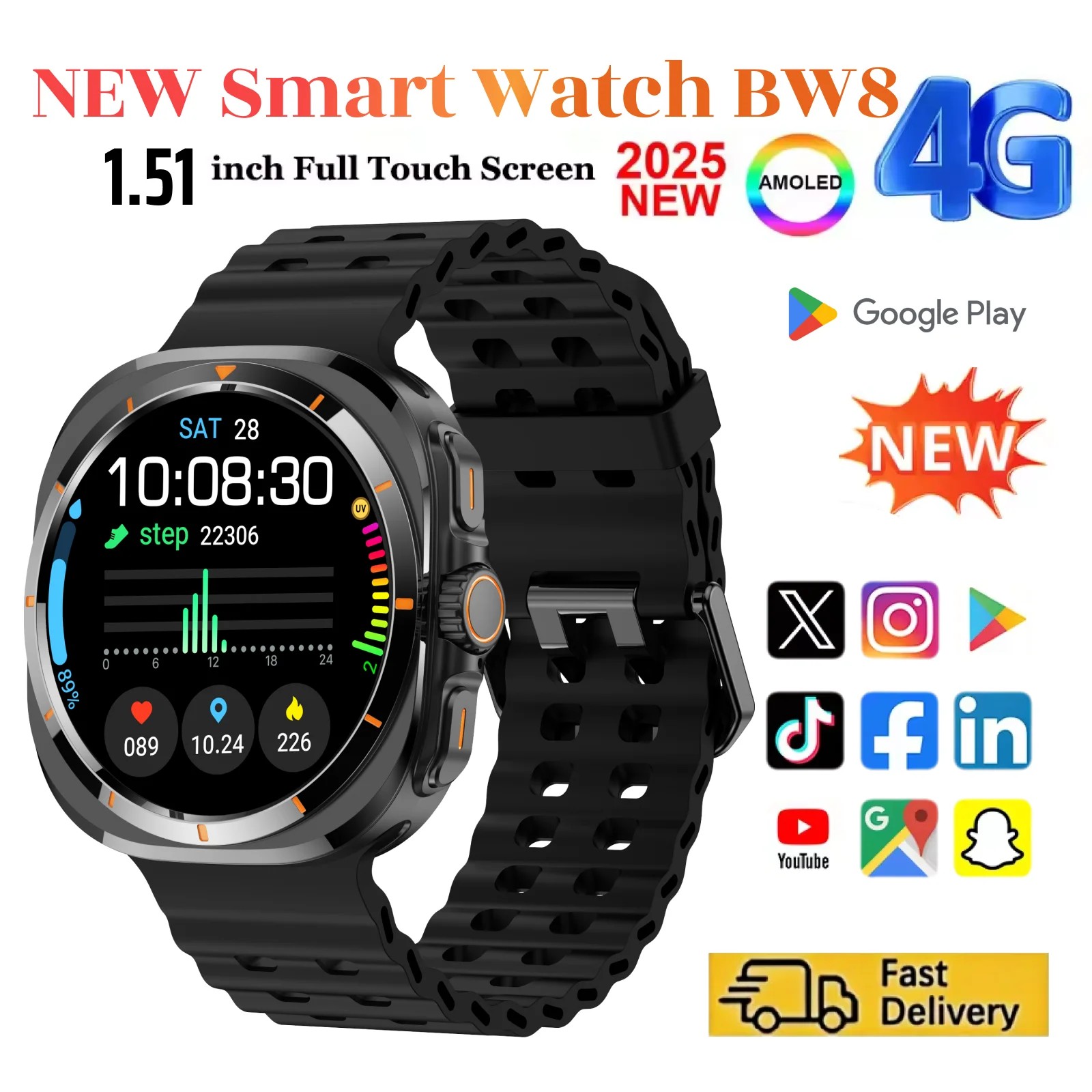 2025 ���ο� BW8 ����Ʈ��ġ 4G ��� ��Ʈ��ũ �ȵ���̵� 1.51��ġ ȭ�� 400mAh ���͸� ���� �÷��� ���� ������ SIM ī�� ����